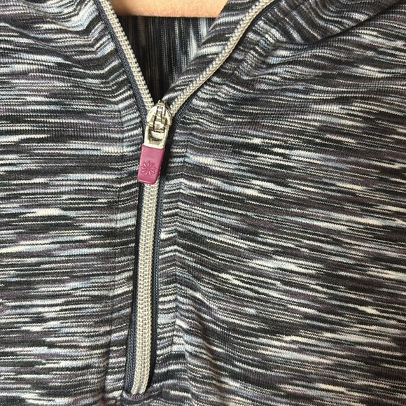 Athleta 1/4 zip Black White Space Dye Pull Over Activewear Long-Sleeve Size XXS - Picture 5 of 9